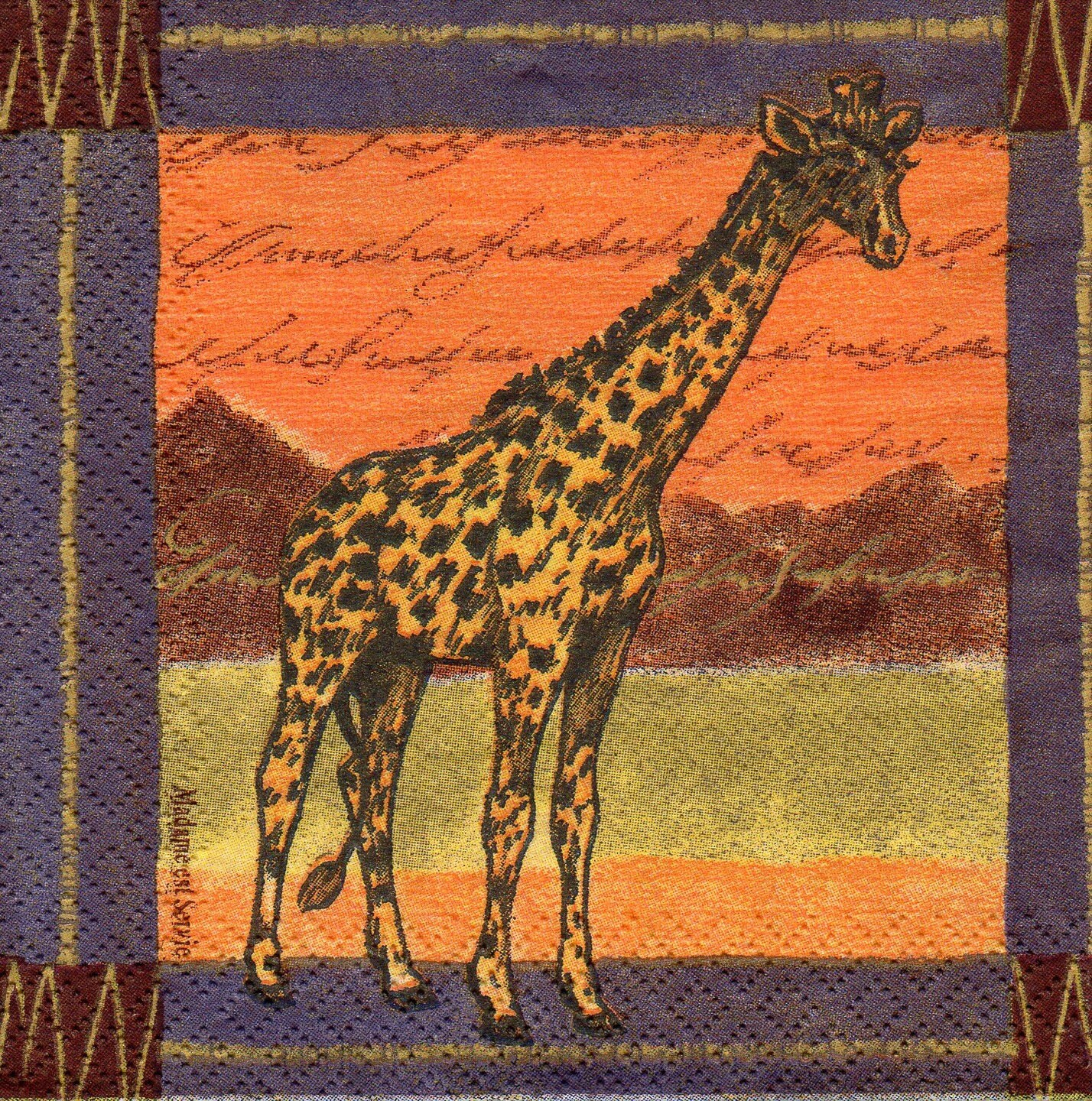 COCK 073 LA GIRAFFE 1 paper cocktail napkin Etsy