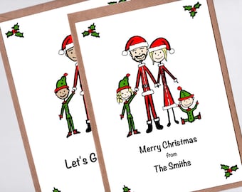 personalized christmas cards etsy