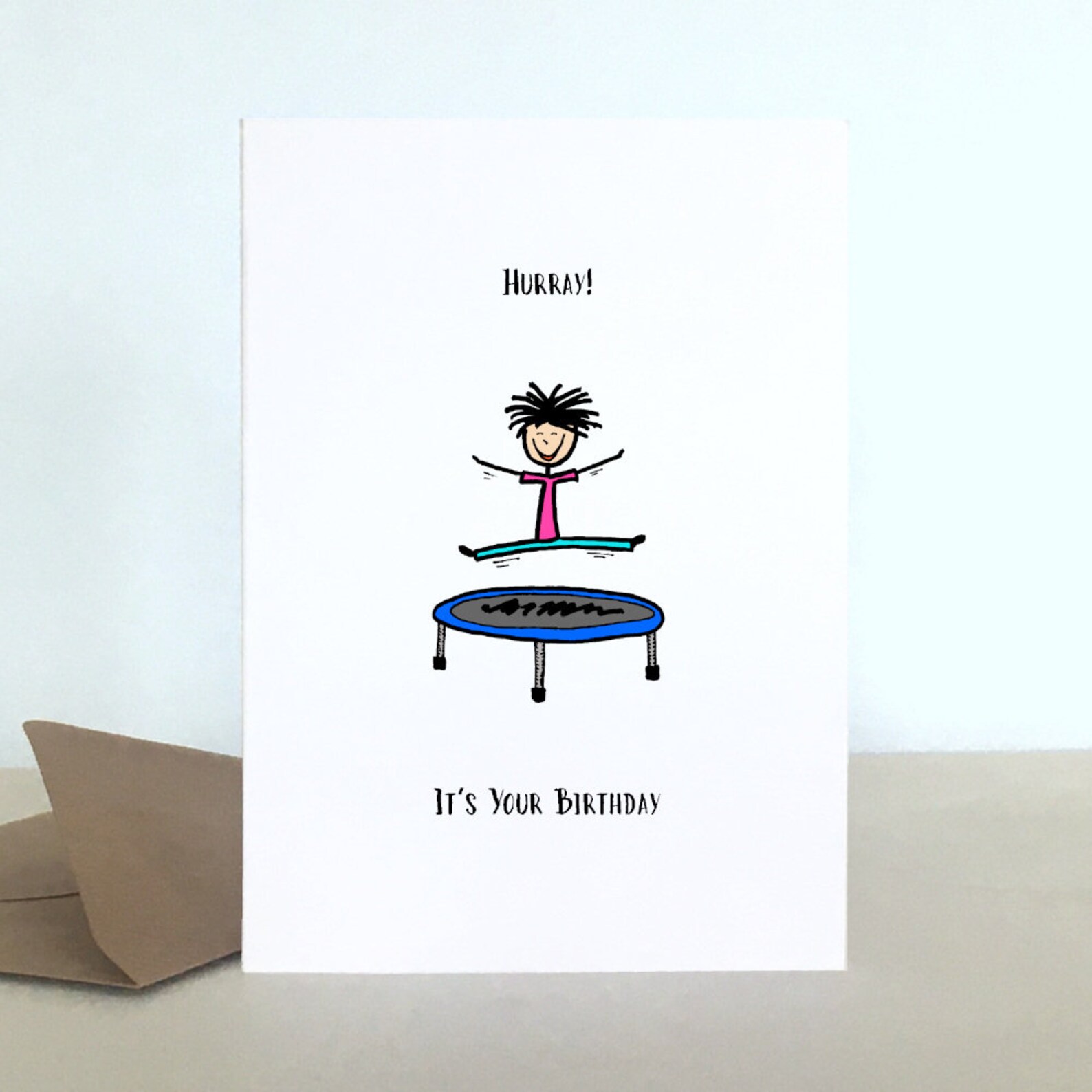 Trampolin Geburtstagskarte Süße Trampolin karte Etsy