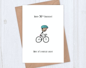 Cute 30th Birthday Card for Cyclist - Wheelie Great Cycling Card