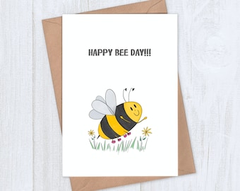 Happy Bee Day - Bee birthday card