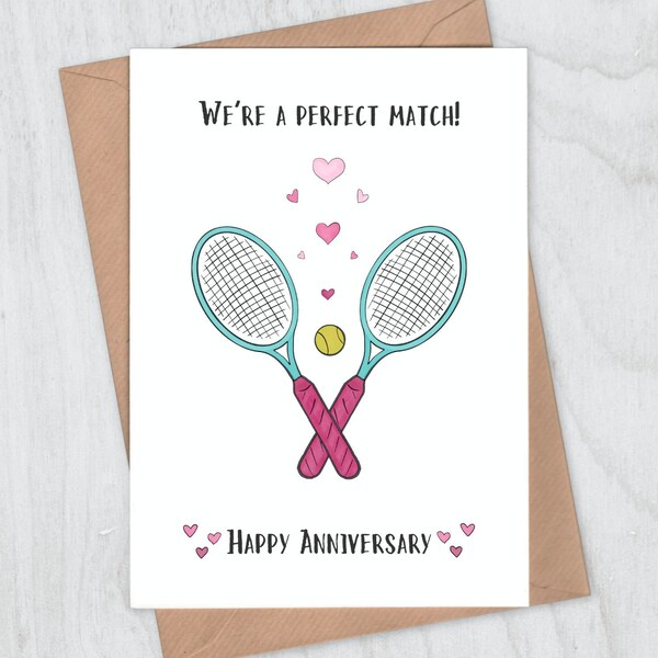 Tarjeta de aniversario de Ace Tennis para esposo o esposa