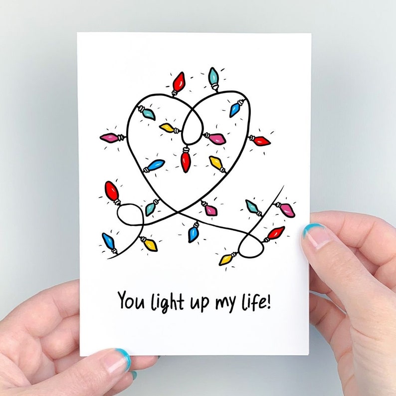 Romantic Holiday Card You light up my life image 3