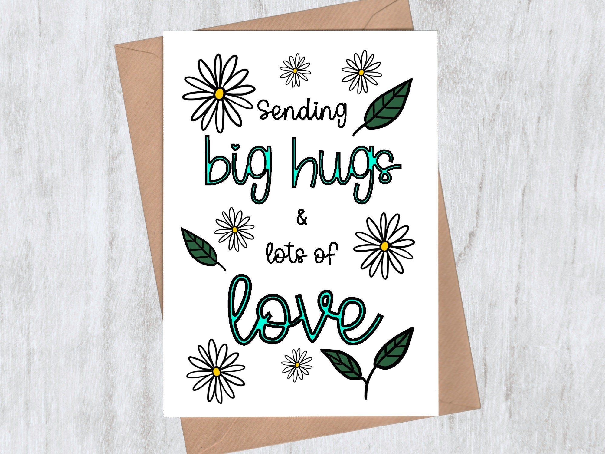 Sympathy Card - Sending Big Hugs and Lots of Love - Etsy