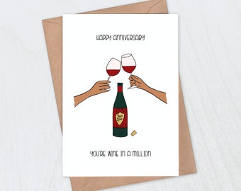Anniversary Card - Wine in a Million - Red Wine Card