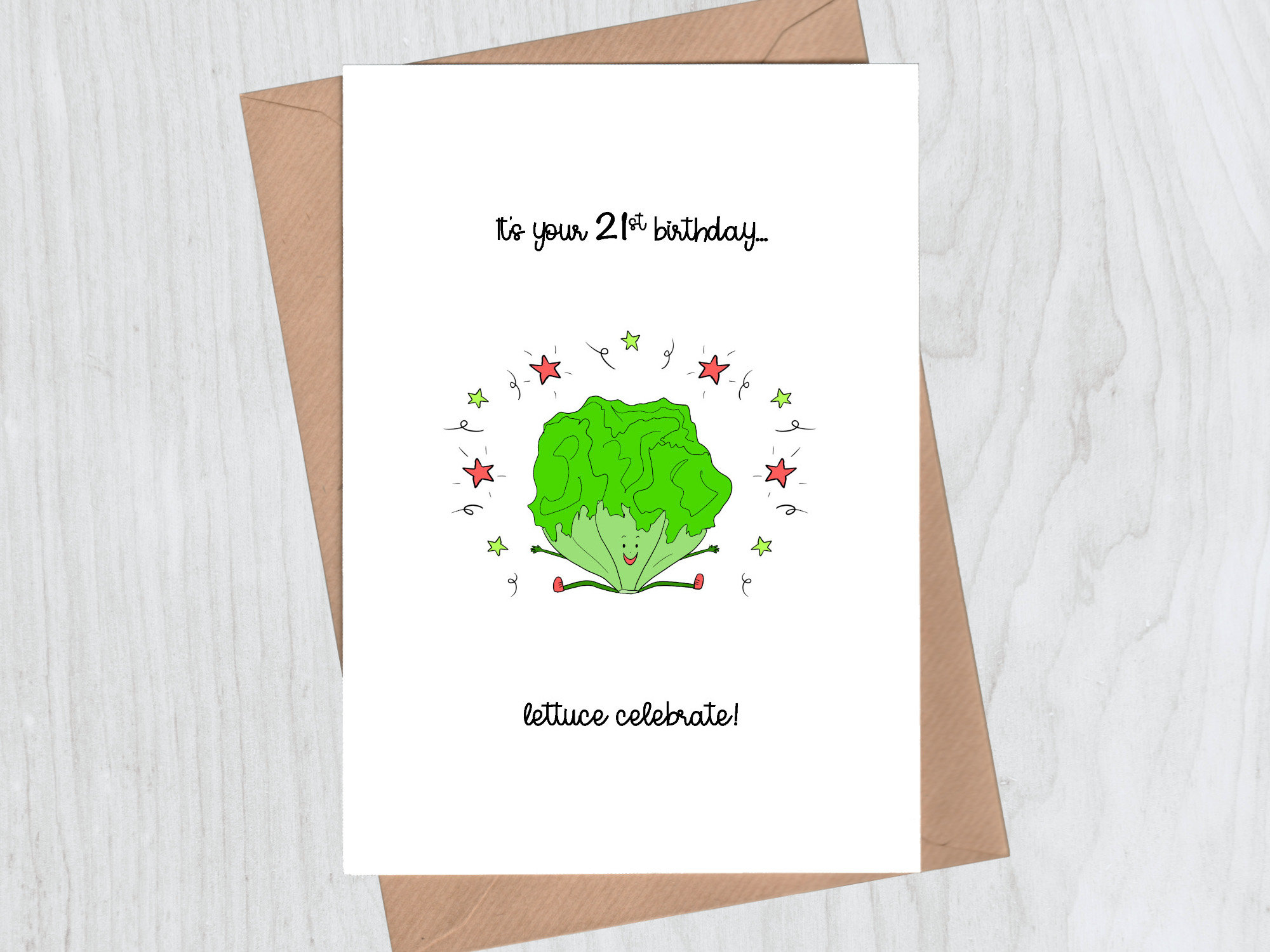 Funny 21st Birthday Card Pun Lettuce Celebrate - Etsy Australia