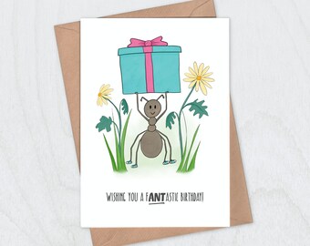 Funny Birthday Card - Wishing you a fANTastic birthday