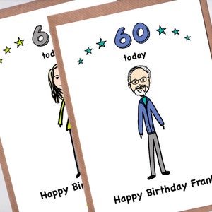 Carte d'anniversaire 60e Portrait personnalisée
