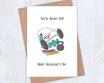 Gym Valentine Card for Boyfriend or Girlfriend - You're really fit!