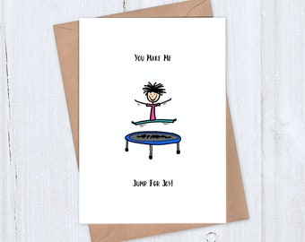 Cute Trampoline Card - Romantic Card for Him or Her