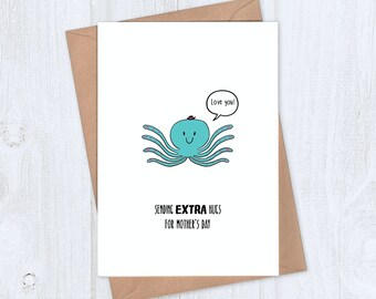 Octopus Mothers Day Card - Sending Extra Hugs