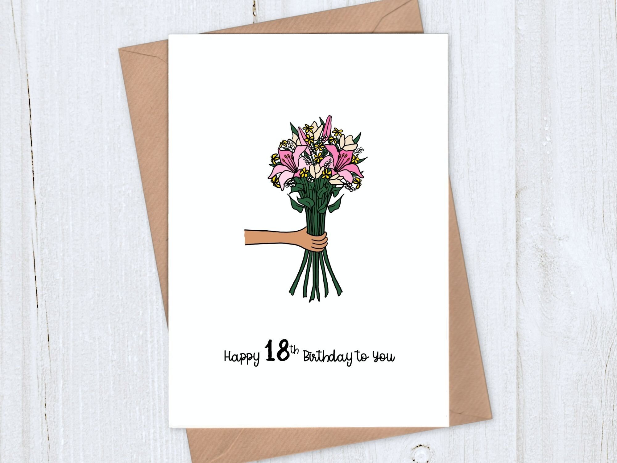 Flowers 18th Birthday Card Happy 18th Birthday to You Etsy