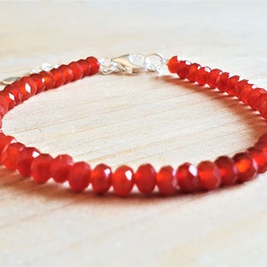 Carnelian Bracelet, Dainty Bracelet, Sterling Silver 925 Bracelet, Delicate Bracelet, Energy Bracelet, Healing Bracelet, Gemstone Jewelry