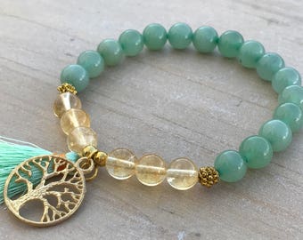 Prosperity Bracelet, Aventurine, Citrine