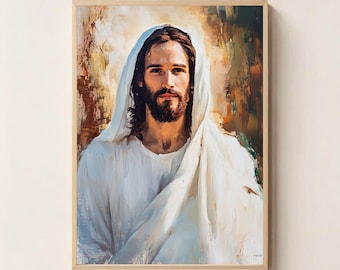 Jesus Christ the Savior Modern Digital Wall Art - Christian Printable | Faith-Based Religious Home Decor | Instant Download Spiritual Art