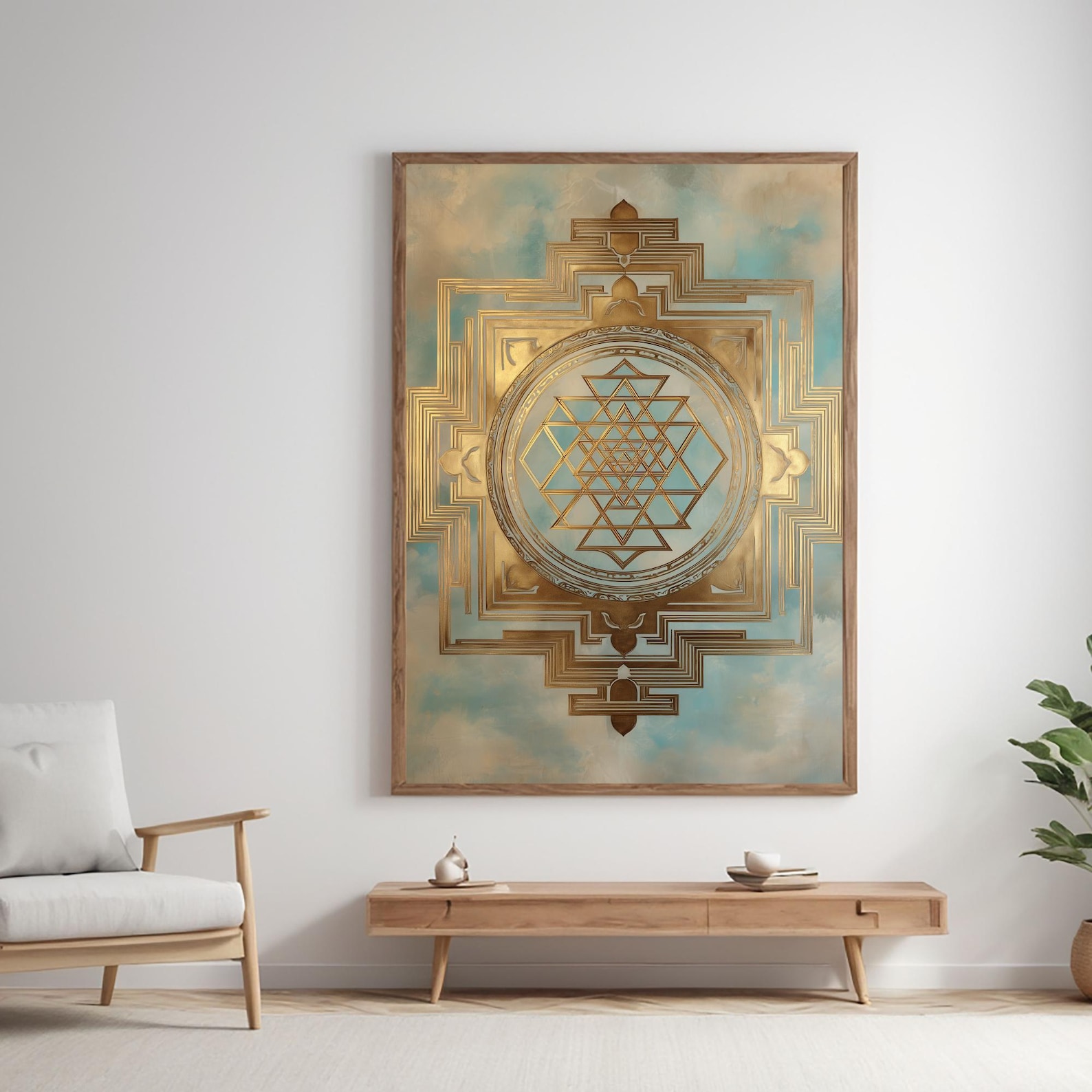 Sri Yantra Sacred Geometry Digital Art | Divine Balance Mandala Wall ...
