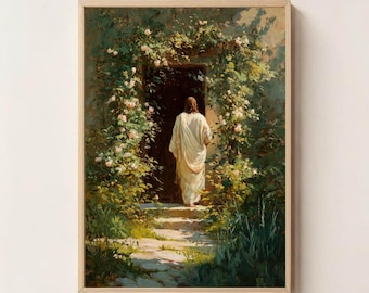 Jesus Knocking at the Door Art Print, Jesus Wall Art, Jesus Printable, Religious Home Decor, Faith Based Art, Christian Art Print, Bible Art