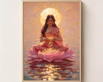 Göttin Lakshmi Wall Art | Mit Energie gefüllter digitaler Download von Reichtum, Überfluss und Wohlstand