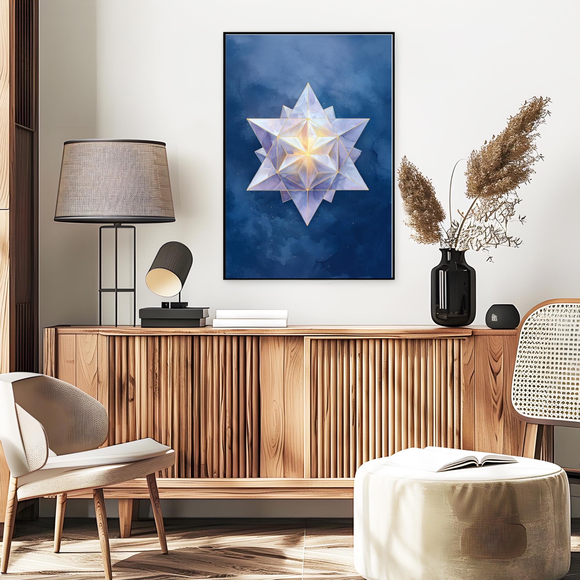 Merkaba Star Sacred Geometry Wall Art – Metatron’s Cube Spiritual Decor ...