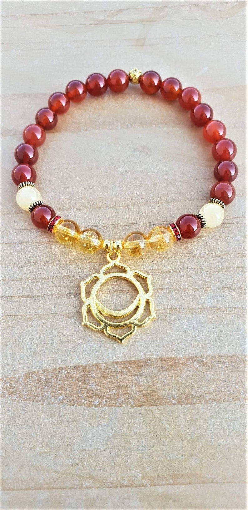 Sacral Chakra Bracelet Carnelian Citrine Yellow Calcite Etsy