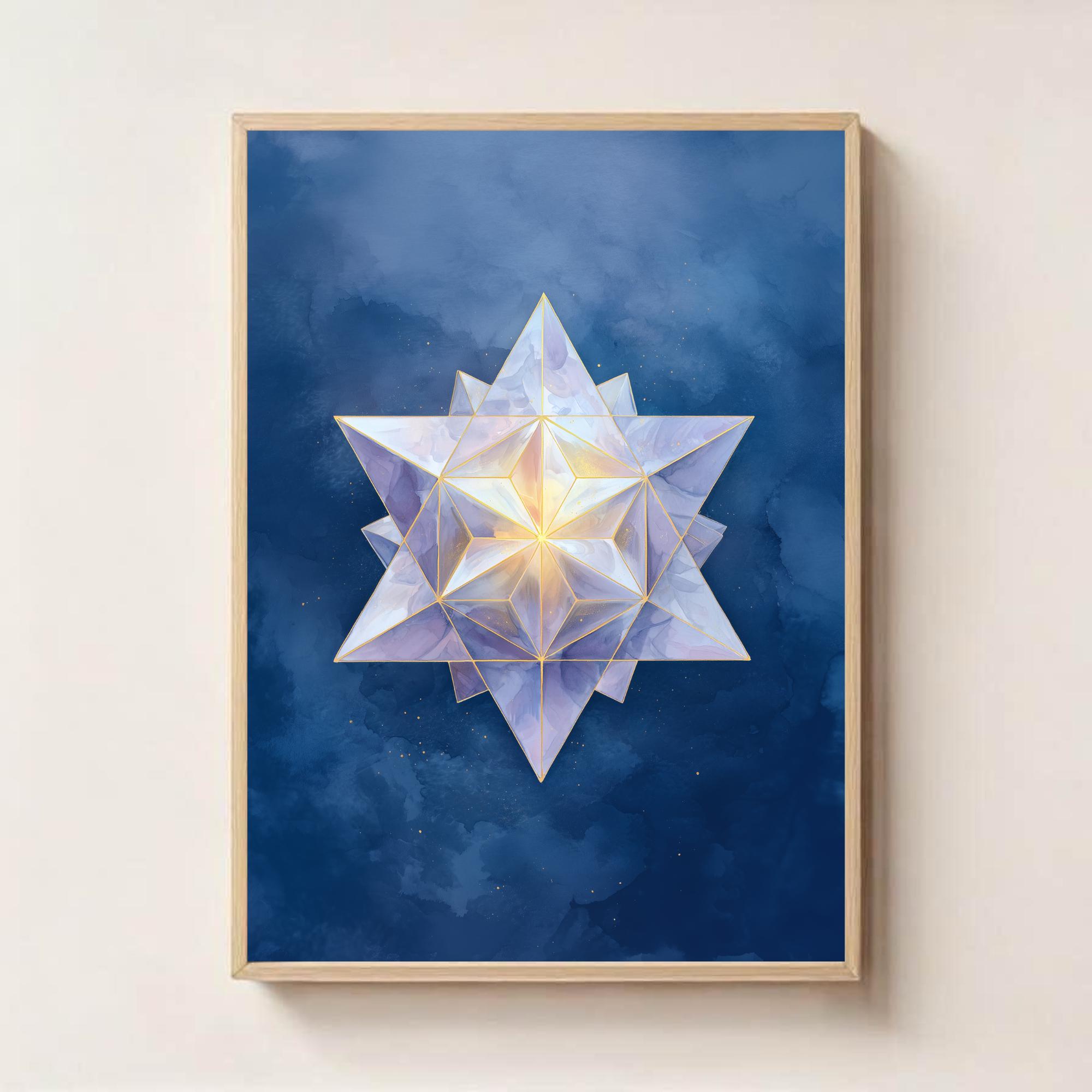 Merkaba Star Sacred Geometry Wall Art – Metatron’s Cube Spiritual Decor ...