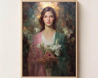 Goddess Persephone Wall Art | Energy Infused Greek Mythology Artwork of Renewal, Spring, and the Underworld
