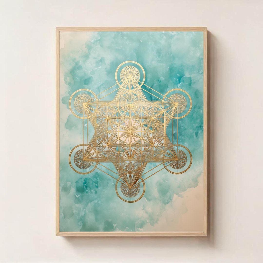 Metatron’s Cube Angelic Energy Art | Sacred Geometry Spiritual Wall ...