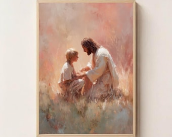 Shepherd of the Young,  Jesus Digital Art, Jesus Printable, Religious Home Decor, Faith Based Art, Christian Art Print, Bible Art