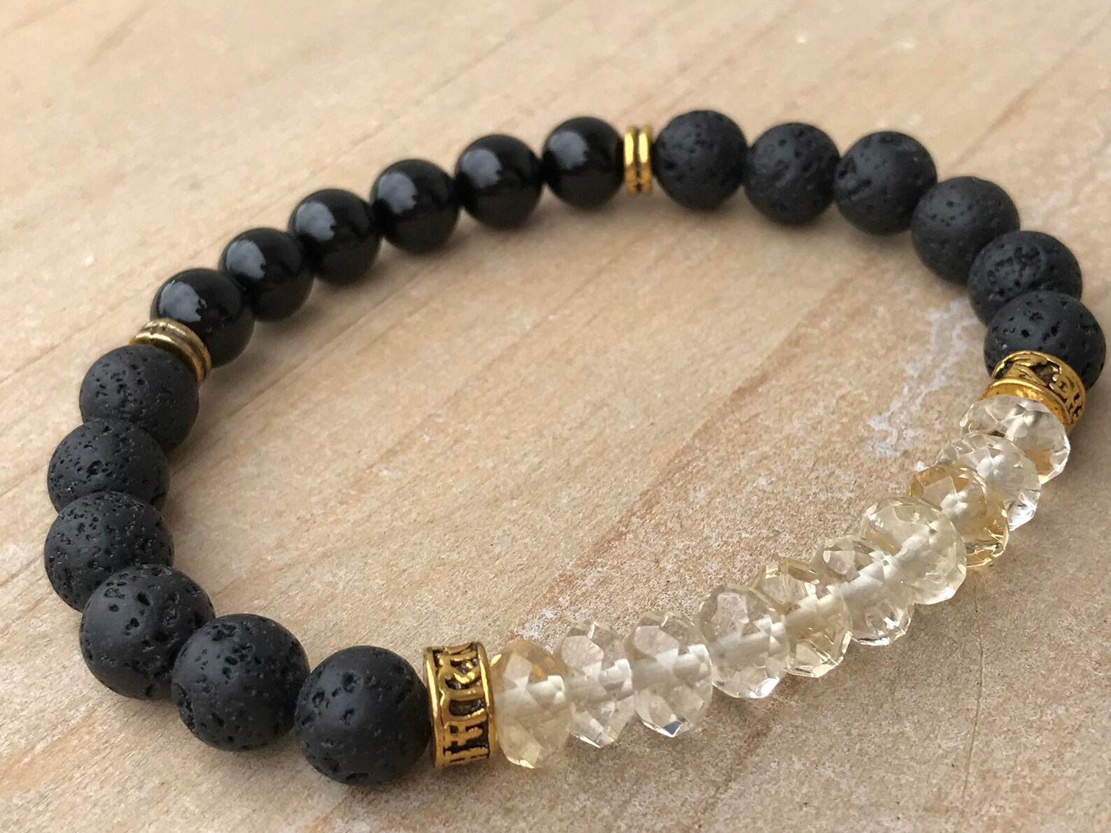 Men's Bracelet Good Luck Bracelet Citrine Bracelet Etsy