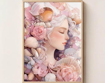 Aphrodite Wall Art | Greek Goddess of Love and Beauty | Olympus Mythology Digital Print | Ancient Goddess Decor | Feminine Divine Art