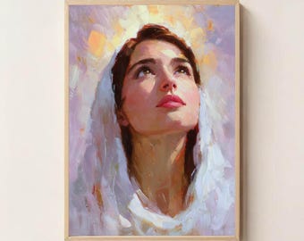 Jungfrau Maria Kunstdruck – Heilige Mutter Wanddekor, Madonna Poster, Katholische Heilige Kunst, Göttlich Weiblich, Religiöses Kunstwerk