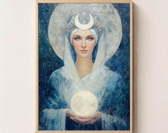 Selene Moon Goddess Art: Griekse mythologie print (digitale download)