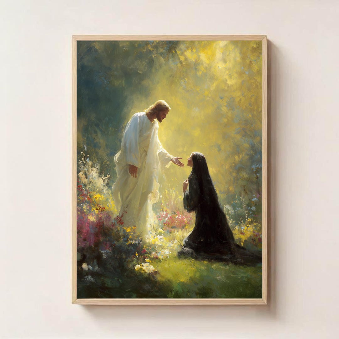 The First Witness – Risen Jesus and Mary Magdalene Digital Art ...