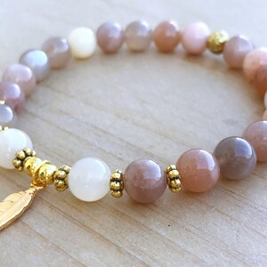 Moonstone Bracelet, Yoga Bracelet, Boho Bracelet, Mala Bracelet, Spiritual Bracelet, Healing Energy Bracelet, Mantra Bracelet, Wrist Mala,