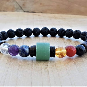 Mens Seven Chakras Bracelet, Chakra Bracelet, Energy Bracelet, Mala Bracelet, Mala Beads, Wrist Mala, Spiritual Bracelet, Yoga Bracelet