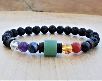 Mens Seven Chakras Bracelet, Chakra Bracelet, Energy Bracelet, Mala Bracelet, Mala Beads, Wrist Mala, Spiritual Bracelet, Yoga Bracelet