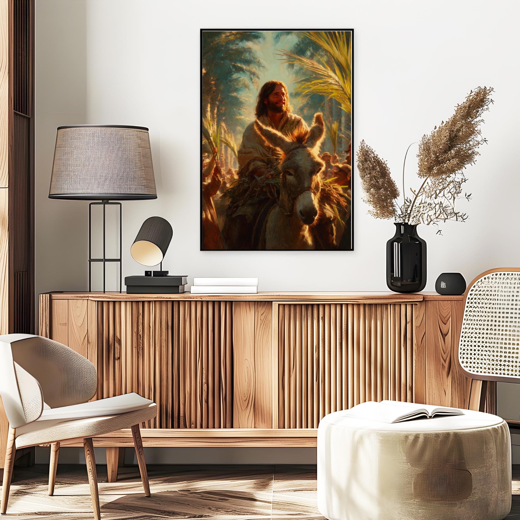 Jesus’ Triumphal Entry Painting | Palm Sunday Biblical Art | Christ ...