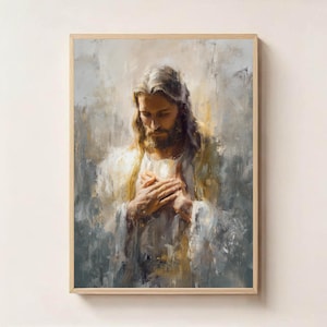 Sacred Heart of Jesus – Christian Wall Art, Spiritual Religious Digital Print, Faith-Based Home Decor, Inspirational Jesus Artwork