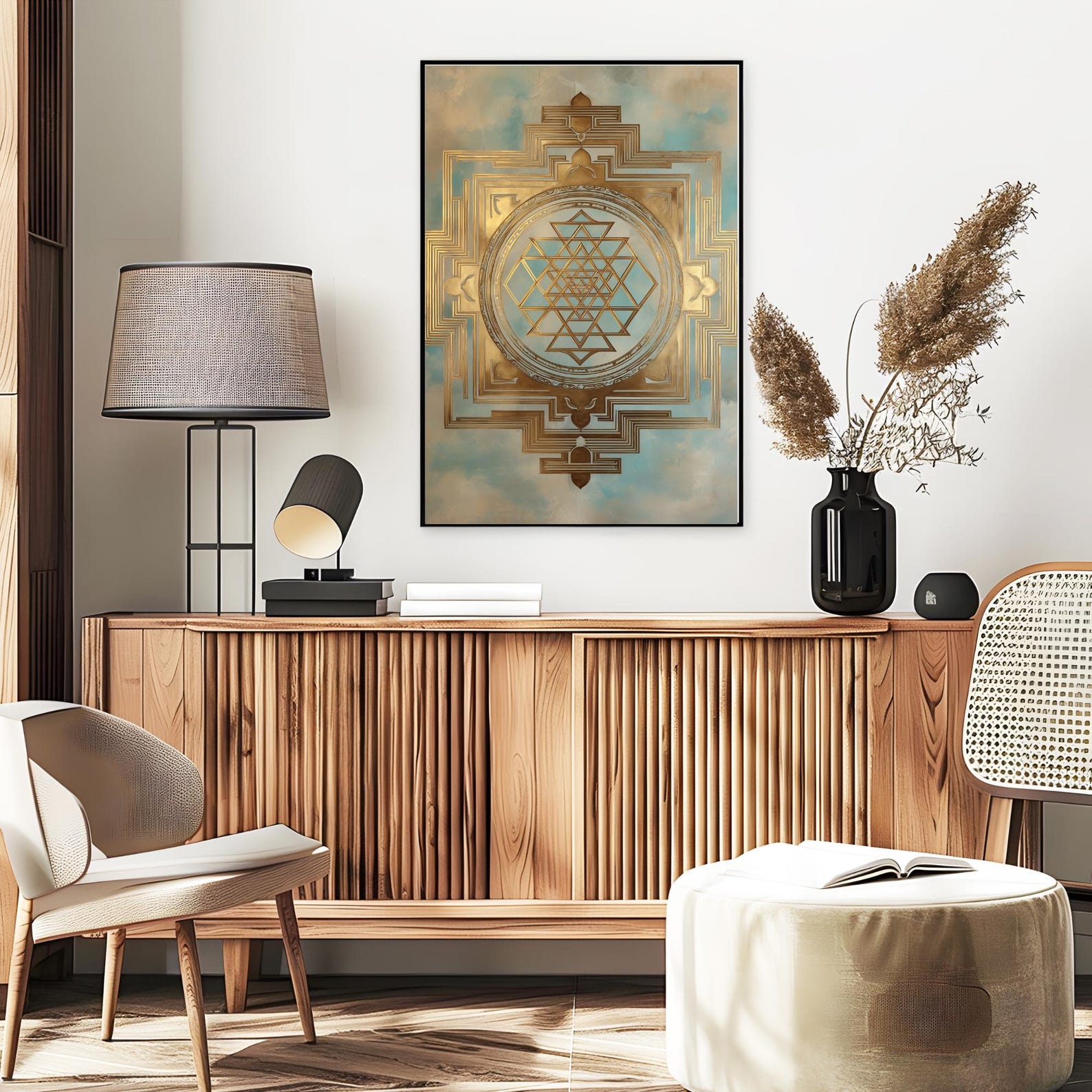 Sri Yantra Sacred Geometry Digital Art | Divine Balance Mandala Wall ...