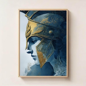 Athena Goddess of Wisdom and War – Greek Mythology Wall Art, Owl Symbol, Divine Feminine Print, Ancient Greek Decor, Greek Goddess Art Print