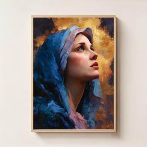 Mary of the Eternal Light – Blessed Virgin Mary Print, Catholic Wall Art, Christian Religious Wall Art, Marian Devotion Home Decor