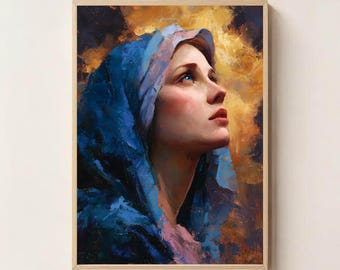 Mary of the Eternal Light – Blessed Virgin Mary Print, Catholic Wall Art, Christian Religious Wall Art, Marian Devotion Home Decor