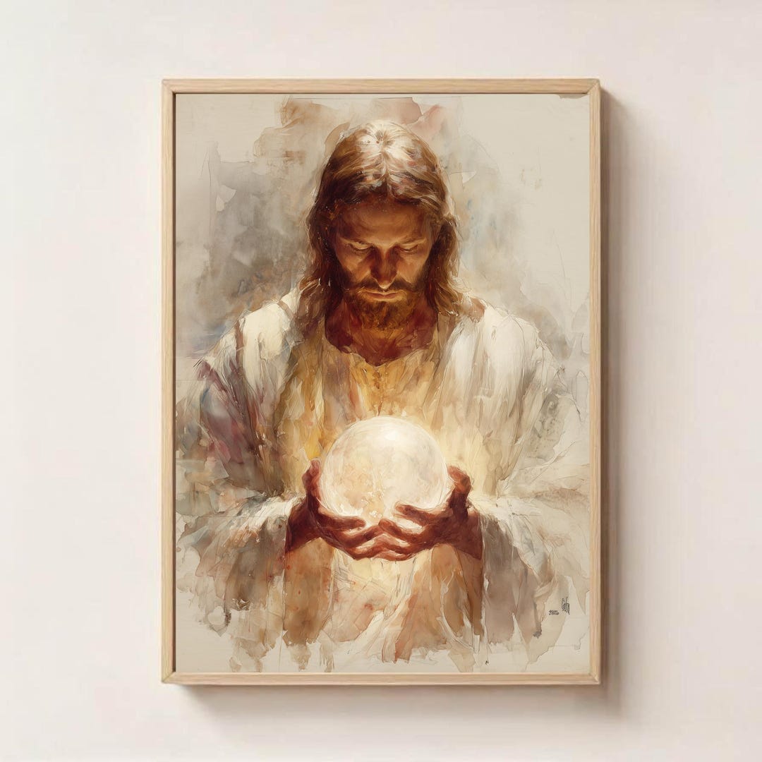 Jesus Holding the Light Art Print– Symbolic Christian Wall Art of ...