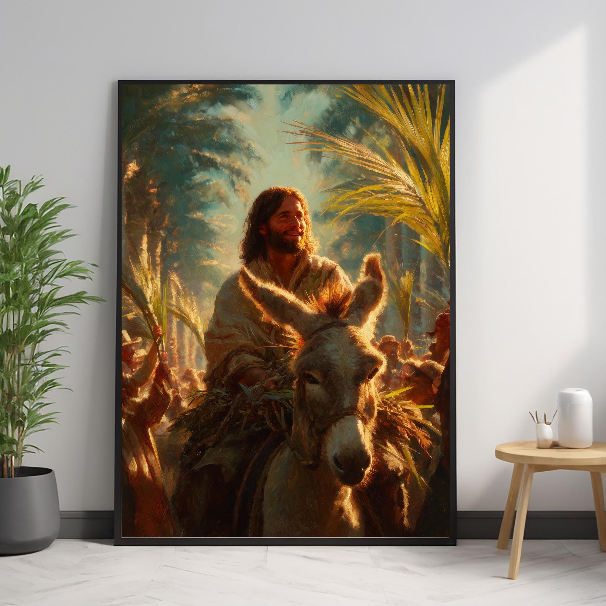 Jesus’ Triumphal Entry Painting | Palm Sunday Biblical Art | Christ ...