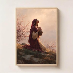 Mary Magdalene at the Shore Art Print, Christian Wall Art Print, Religious Art, Faith Art, Magdalene Prayer Poster, Scripture-Inspired Art