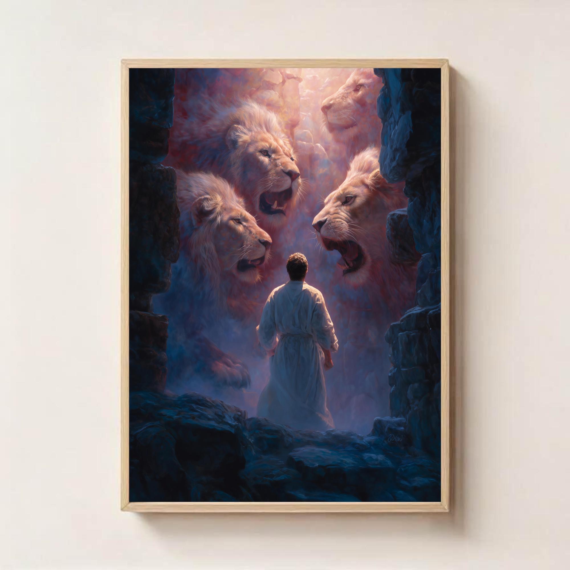 Daniel Print Daniel in the Lion's Den Digital Art, Bible Story Print, Christian Wall ...