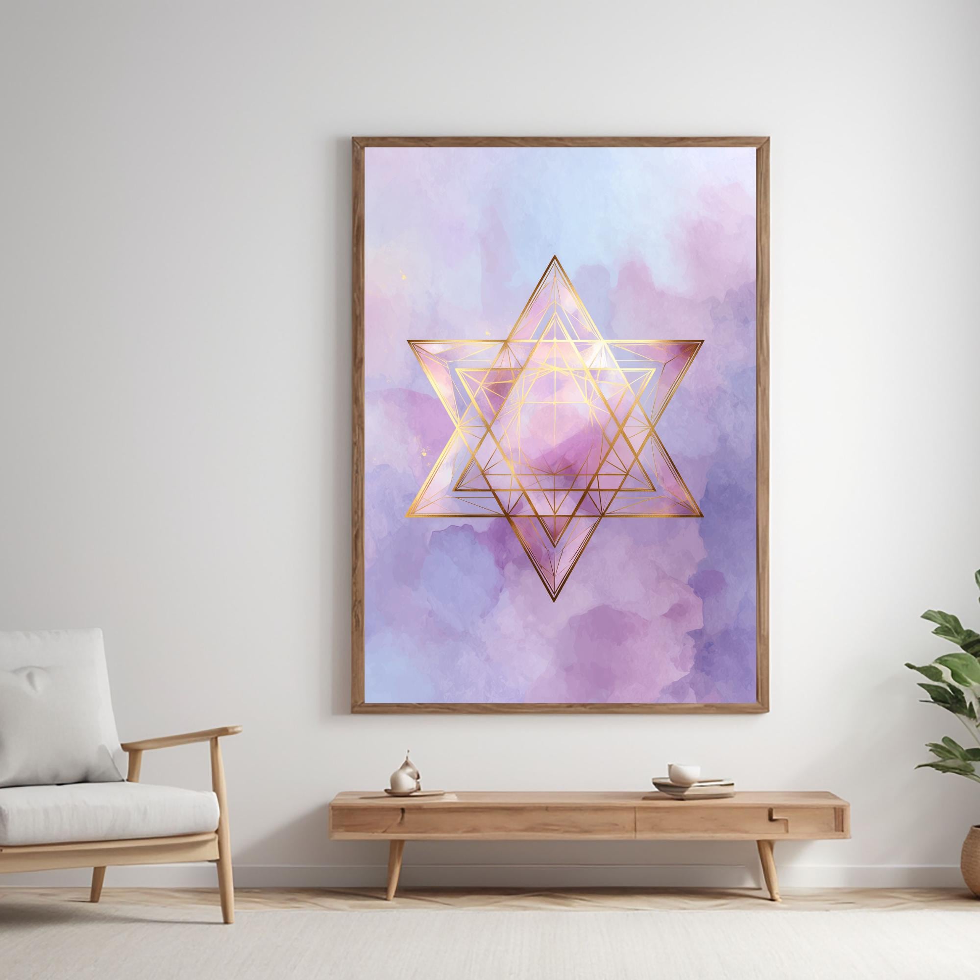 Merkaba Star Sacred Geometry Digital Art | Light Body Activation Wall ...