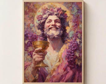 Dionysus God of Wine Art Print: Greek Mythology Wall Decor (Digital Download 36x48 inches)