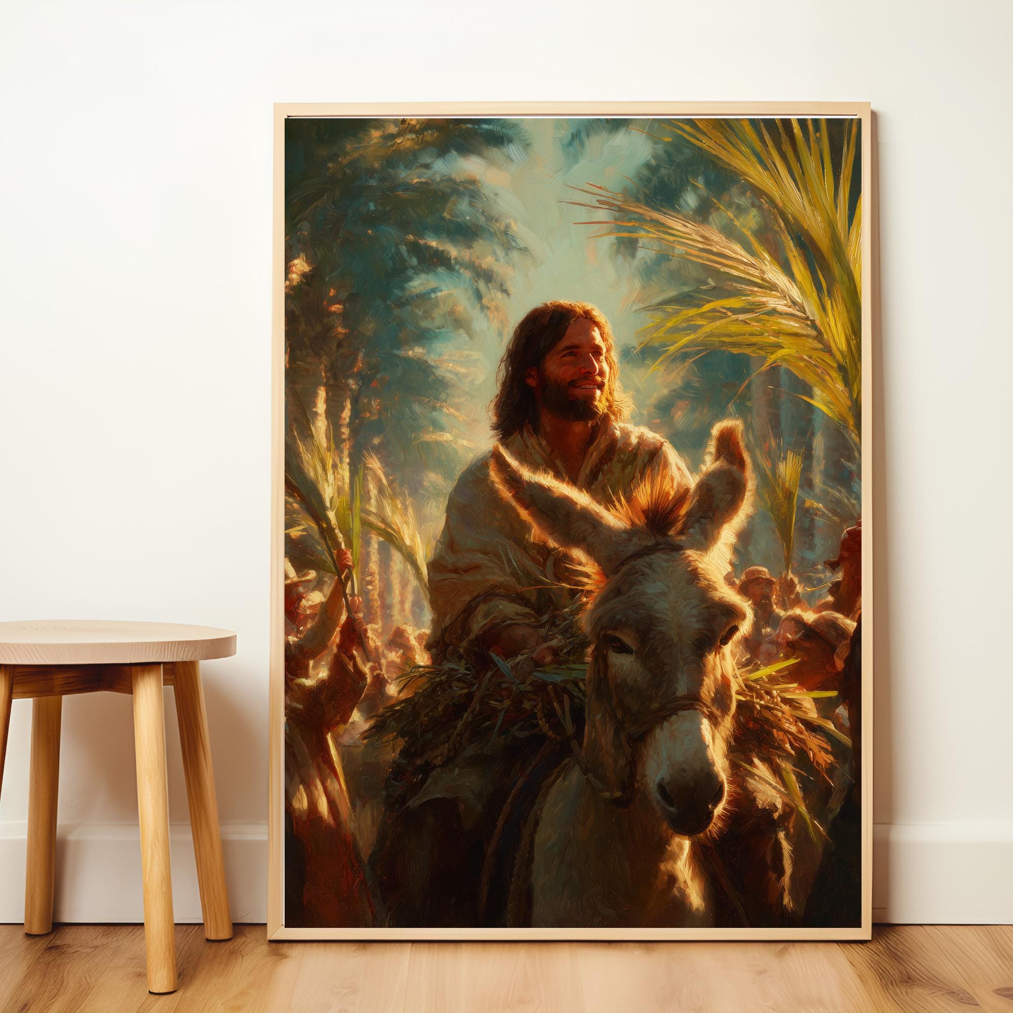 Jesus’ Triumphal Entry Painting | Palm Sunday Biblical Art | Christ ...