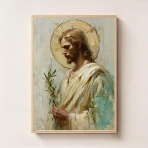 Holy Peace of Jesus – Sacred Portrait of Jesus, Christian Digital Download, Religious Wall Art, Faith Based Artwork, Spiritual Art
